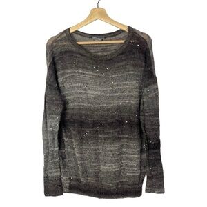 Vince Brown Ombre Knit Sparkle Round Neck Pullover Sweater S